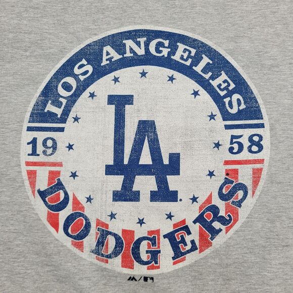 LA Dodgers Shirt Large 21x28 Gray Majestic - Picture 4 of 13